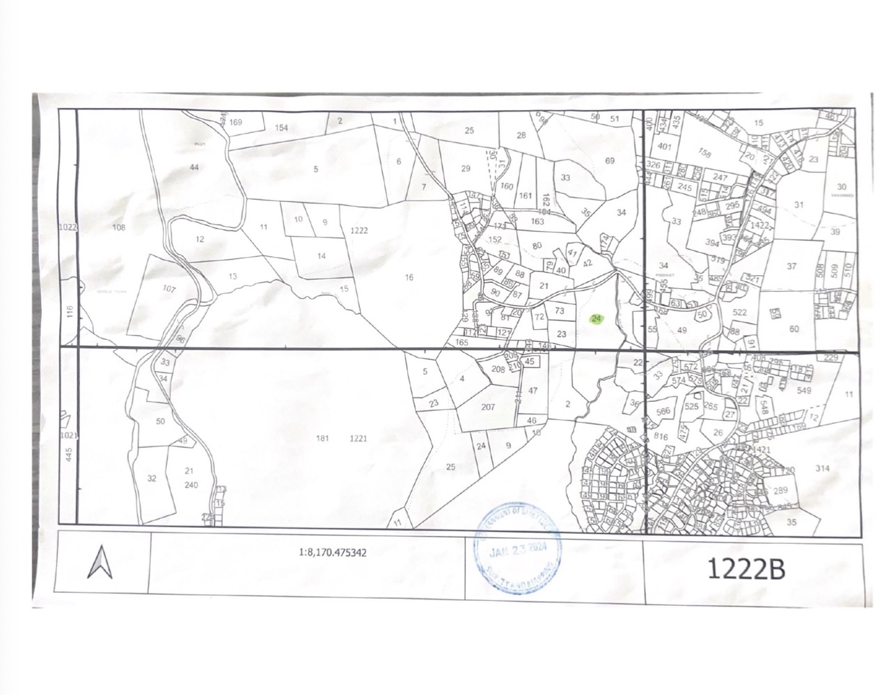 Map of Large Land Lot for Sale in Vieux Fort